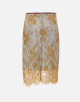 "Brownish green contrast lace skirt" BQ005 BROWNISHGREEN JACQUES WEI