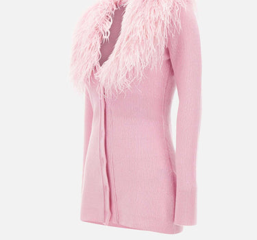 Cardigan in lana con piume 2M643A N0124 BLUMARINE