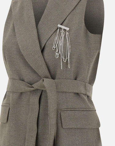 Gilet chevron con cintura CF5259T054A M9770 LIU-JO