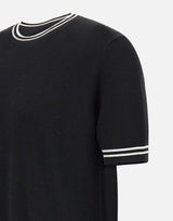 T-shirt in seta e cotone DK87052 NERO DIKTAT
