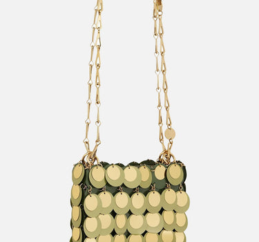 "Kaki sparkle nano bag" 25ASS0137PLX171 M361 RABANNE