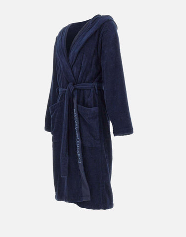 Accappatoio in spugna di cotone EM002255 AF14986UB102 EMPORIO ARMANI