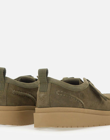 Stringate  "Polden Moc Suede" 180869 OLIVE CLARKS