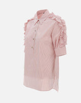 Camicia in cotone con righe CA5239T2953 C3609 LIU-JO