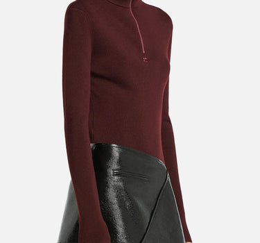 Pullover "Zipped Mockneck" 325MPU247FI0071 BURGUNDY COURREGES