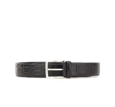 ALBERTOLUTI Cintura in pelle stampa coccodrillo BLACK Uomo 