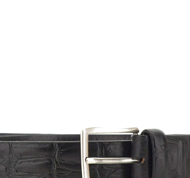 ALBERTOLUTI Cintura in pelle stampa coccodrillo BLACK Uomo 