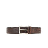 ALBERTOLUTI Cintura in pelle stampa coccodrillo BROWN Uomo 