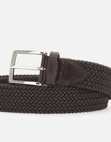 Cintura in lino con dettagli in pelle 15AP1500 DKBROWN ATHISON 