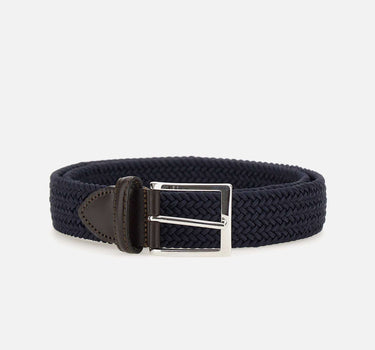 Cintura in lino con dettagli in pelle 15AP1500 NAVY ATHISON 