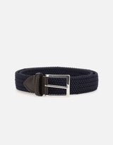 Cintura in lino con dettagli in pelle 15AP1500 NAVY ATHISON 