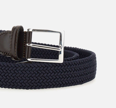 Cintura in lino con dettagli in pelle 15AP1500 NAVY ATHISON 