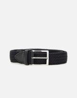 Cintura in lino con dettagli in pelle 15AP1500 BLACK ATHISON 