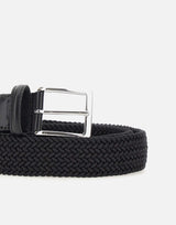 Cintura in lino con dettagli in pelle 15AP1500 BLACK ATHISON 