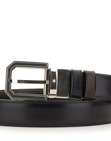 MONTBLANC Cintura in pelle reversibile BLACK Uomo 