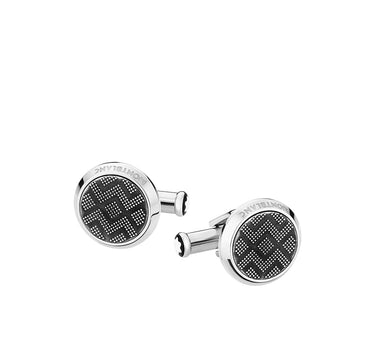 MONTBLANC Gemelli circolari zigrinati SILVER Uomo 