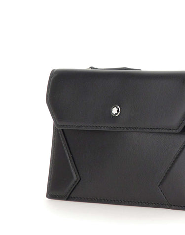 MONTBLANC Portacarte con zip BLACK Uomo 