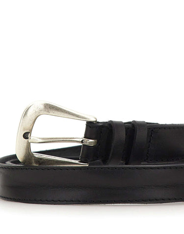 ORCIANI Cintura in pelle "Bull Soft" BLACK Uomo 