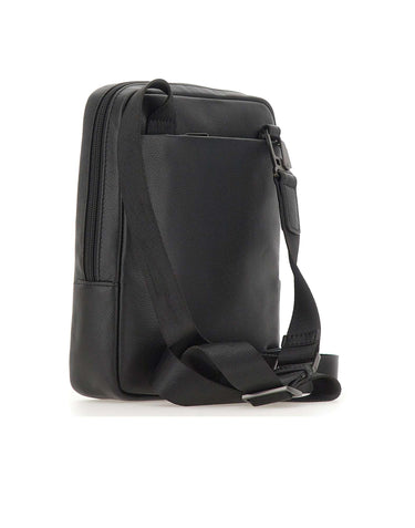 PIQUADRO Borsa a tracolla in pelle BLACK Uomo 