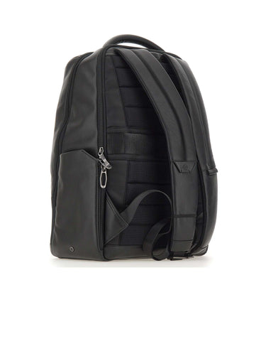 PIQUADRO Zaino in pelle porta pc 15,6'' BLACK Uomo 