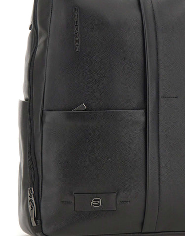 PIQUADRO Zaino in pelle porta pc 15,6'' BLACK Uomo 