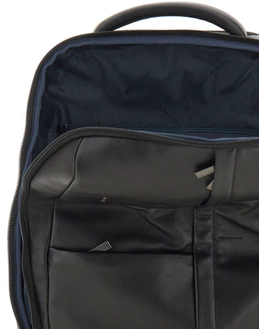 PIQUADRO Zaino in pelle porta pc 15,6'' BLACK Uomo 
