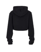 7 FOR ALL MANKIND Felpa arricciata crop BLACK Donna 