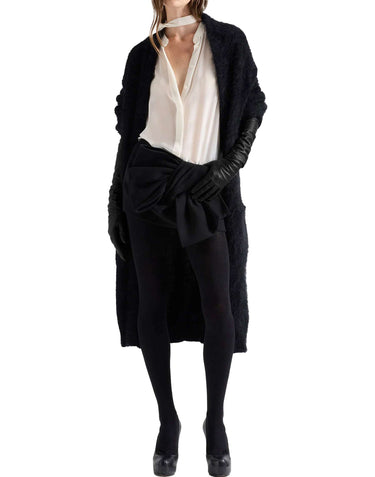 7 FOR ALL MANKIND Minigonna in misto lana con fiocco BLACK Donna 