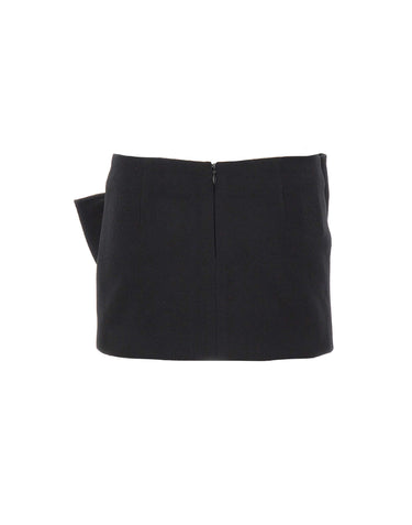 7 FOR ALL MANKIND Minigonna in misto lana con fiocco BLACK Donna 