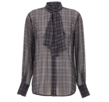 7 FOR ALL MANKIND Camicia donna con fiocco in seta GREY Donna 