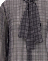 7 FOR ALL MANKIND Camicia donna con fiocco in seta GREY Donna 