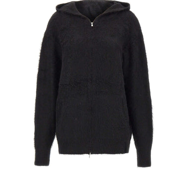 7 FOR ALL MANKIND Felpa in maglia "Fuzzy" BLACK Donna 