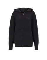 7 FOR ALL MANKIND Felpa in maglia "Fuzzy" BLACK Donna 
