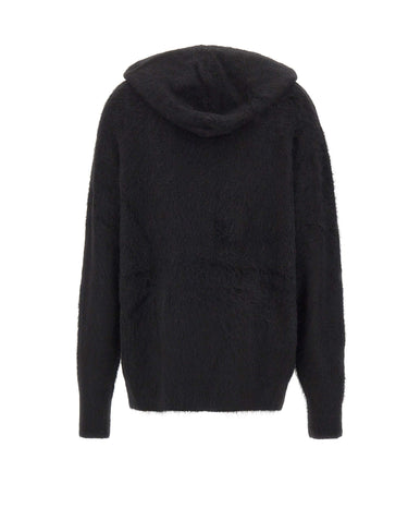 7 FOR ALL MANKIND Felpa in maglia "Fuzzy" BLACK Donna 