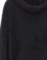 7 FOR ALL MANKIND Felpa in maglia "Fuzzy" BLACK Donna 