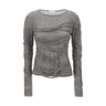 7 FOR ALL MANKIND Maglia donna con maniche lunghe e tessuto sfrangiato GREY Donna 