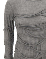 7 FOR ALL MANKIND Maglia donna con maniche lunghe e tessuto sfrangiato GREY Donna 