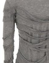 7 FOR ALL MANKIND Maglia donna con maniche lunghe e tessuto sfrangiato GREY Donna 