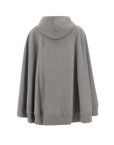 7 FOR ALL MANKIND Felpa over con cappuccio GREY Donna 