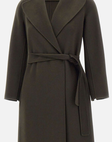 'S MAX MARA Cappotto a vestaglia in lana GREEN Donna 