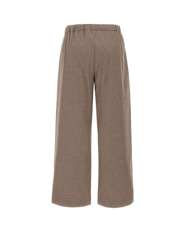 'S MAX MARA Pantalone jogging in lana stretch BROWN Donna 