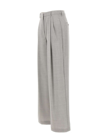 'S MAX MARA Pantaloni in tela di lana GREY Donna 