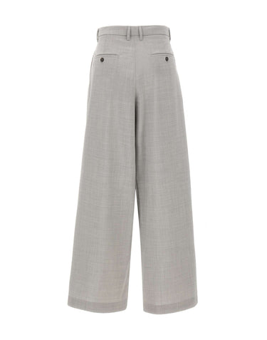 'S MAX MARA Pantaloni in tela di lana GREY Donna 