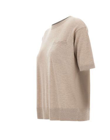 'S MAX MARA Maglia in lana con taschino BEIGE Donna 