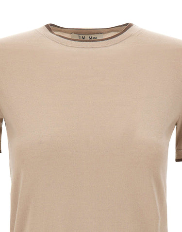 'S MAX MARA Maglia a maniche corte in lana BEIGE Donna 