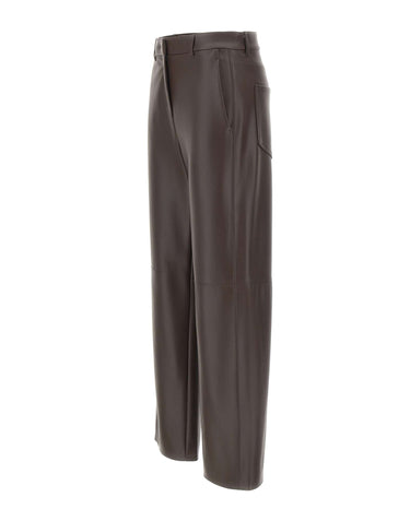 'S MAX MARA Pantaloni in jersey spalmato BROWN Donna 