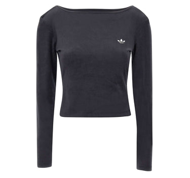 ADIDAS Maglia in velluto con schiena scoperta BLACK Donna 