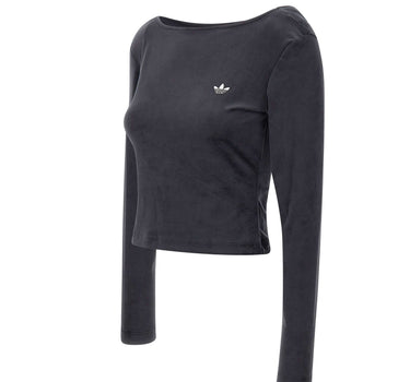 ADIDAS Maglia in velluto con schiena scoperta BLACK Donna 