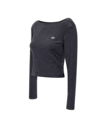 ADIDAS Maglia in velluto con schiena scoperta BLACK Donna 