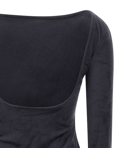 ADIDAS Maglia in velluto con schiena scoperta BLACK Donna 